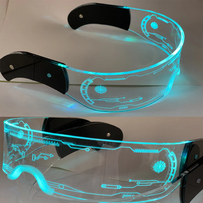 LED Luminous Sunglasses – Futuristic Glow Party Eyewear – Elegant Men's Accessory | Accessorio Uomo Elegante