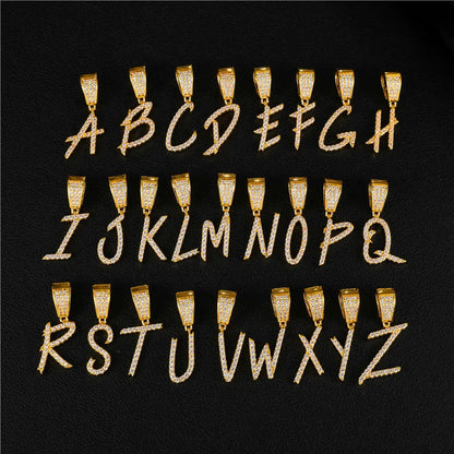 Custom Name Pendant Necklace – Bold Brush Font Design