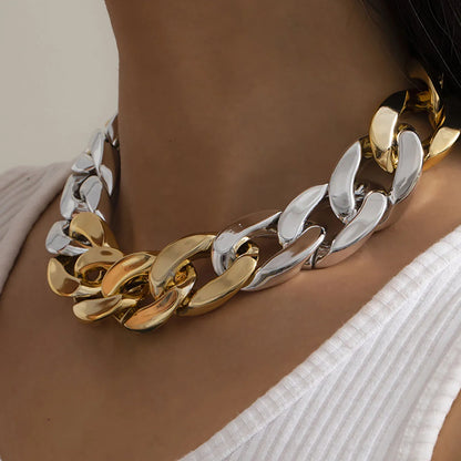 Chunky CCB Chain Necklace – Colorful Statement Jewelry for Women – Elegant Men's Accessory | Accessorio Uomo Elegante