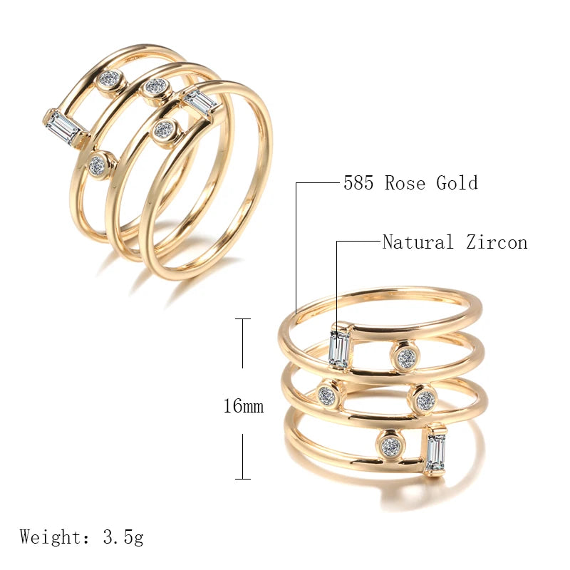 Rose Gold Geometric Hollow Ring – Elegant Men's Accessory | Accessorio Uomo Elegante