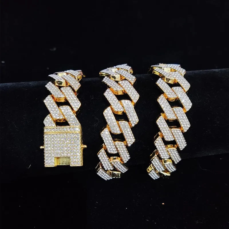 DRAVEN — 20mm Rhombus Cuban Chain Necklace – Bold Steel Statement Piece