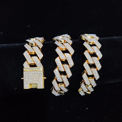 20mm Rhombus Cuban Chain Necklace – Bold Steel Statement Piece – Elegant Men's Accessory | Accessorio Uomo Elegante