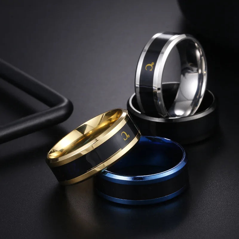 Titanium Steel Mood Temperature Ring – Elegant Men's Accessory | Accessorio Uomo Elegante