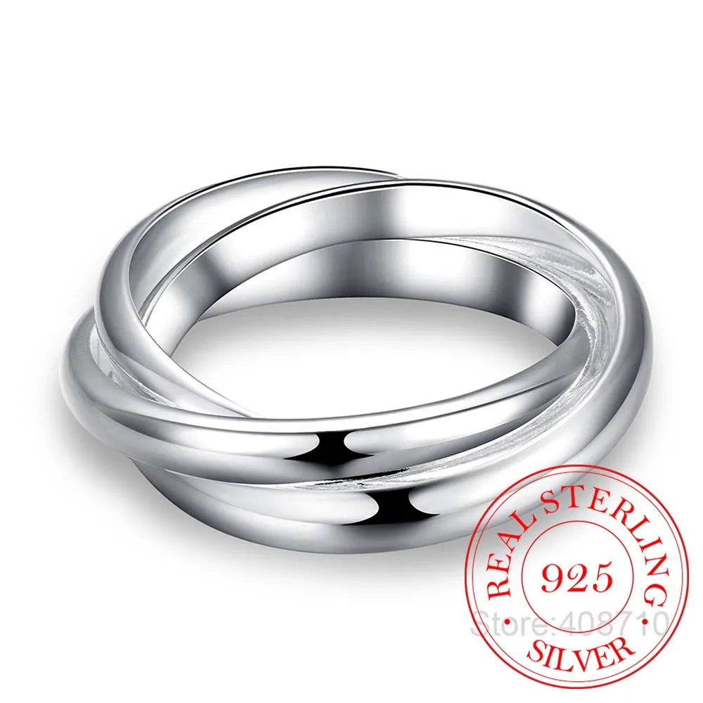 Luxury Triple Circle Silver Ring – Elegant Men's Accessory | Accessorio Uomo Elegante