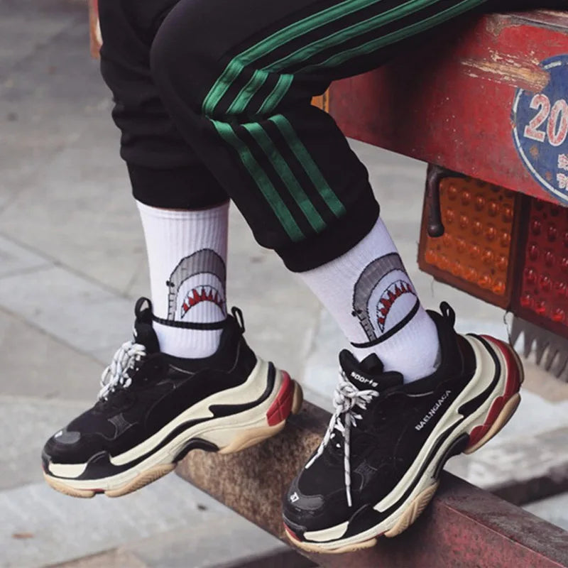 DRAVEN — Shark Crew Socks – Unisex Street Style