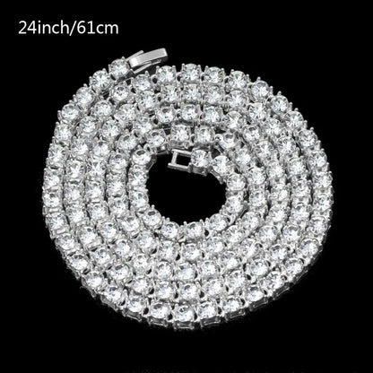 2024 Iced Tennis Cuban Link Chain – Chunky Cubic Zircon Necklace for Men