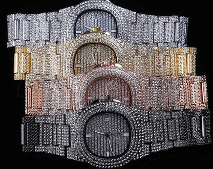 Eternal Glow – Unisex Crystal-Accented Stainless Steel Watch – Elegant Men's Accessory | Accessorio Uomo Elegante