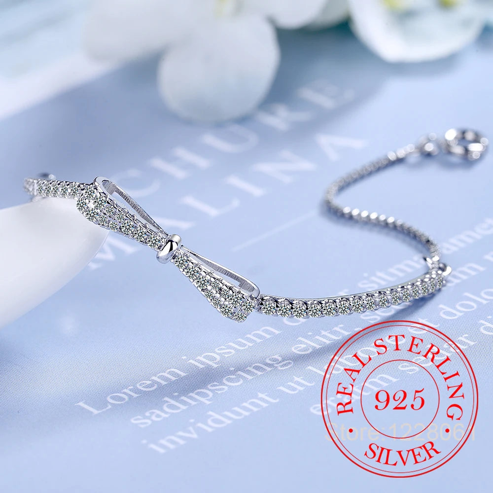 DRAVEN — 925 Sterling Silver Bowknot Tennis Bracelet