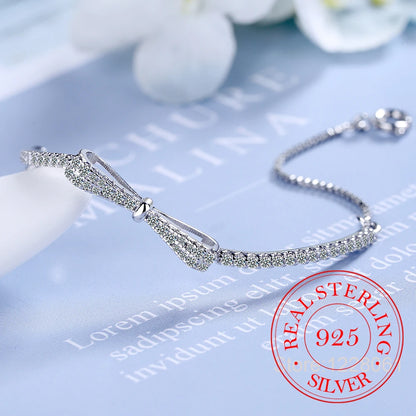 925 Sterling Silver Bowknot Tennis Bracelet – Elegant Men's Accessory | Accessorio Uomo Elegante