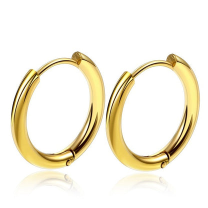 Gold Stainless Steel Hoop Earrings