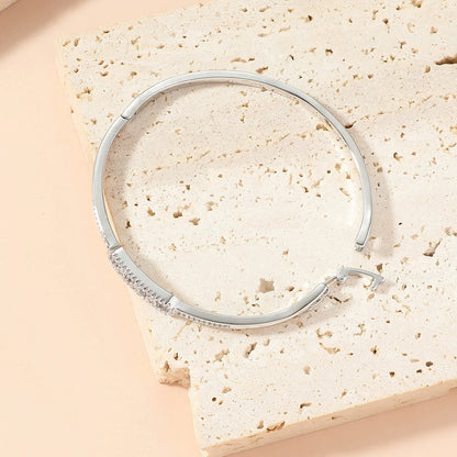 18K Gold Plated Zircon Bangle – Elegant Men's Accessory | Accessorio Uomo Elegante