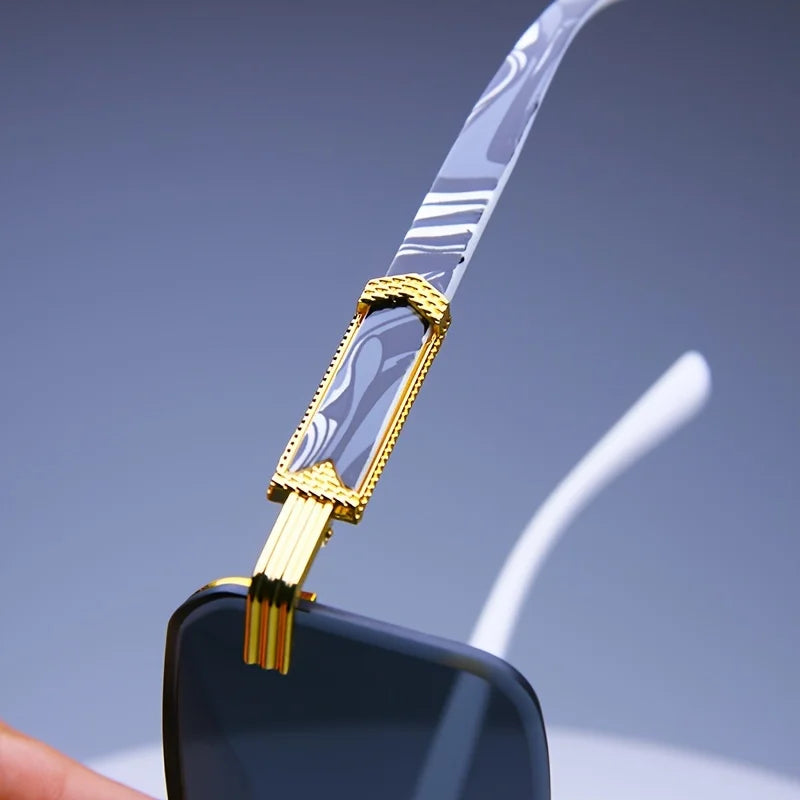 DRAVEN — Rimless Square Sunglasses – Classic Minimal Design