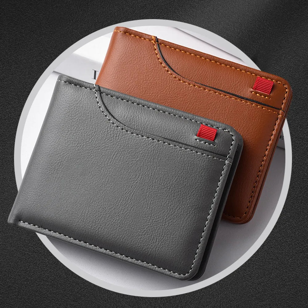 DRAVEN — Classic Leather Bifold Wallet Men Business Short Design