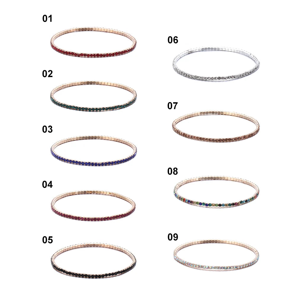 Colorful Rhinestone Elastic Bracelet – Elegant Men's Accessory | Accessorio Uomo Elegante