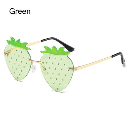 Strawberry Sunglasses – Unique Rave Party Retro Eyewear – Elegant Men's Accessory | Accessorio Uomo Elegante