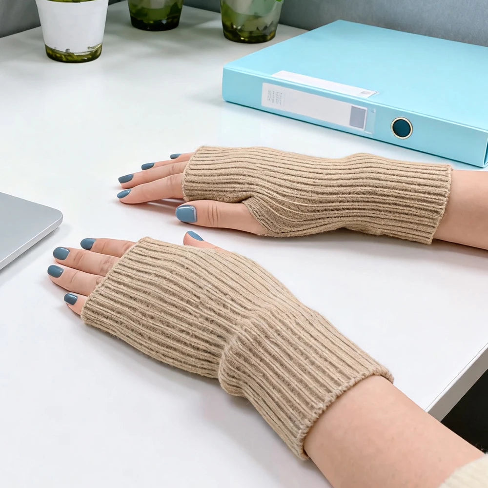 DRAVEN — Plush Half Finger Gloves – Women’s Warm Winter Style