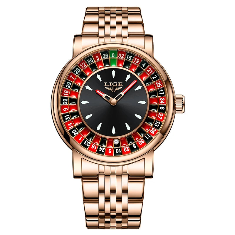 DRAVEN — Roulette Motion –  Men’s Rotating Dial Watch with Arabic Numerals