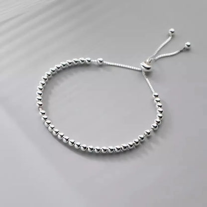 Solid 925 Sterling Silver Beaded Bracelet – Elegant Men's Accessory | Accessorio Uomo Elegante