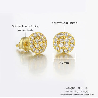 Gold Micro Pave Earrings – Elegant Men's Accessory | Accessorio Uomo Elegante