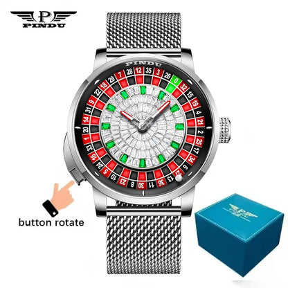 SpinMaster – PINDU Roulette Mechanical Watch with NH35A Movement & Sapphire Glass – Elegant Men's Accessory | Accessorio Uomo Elegante