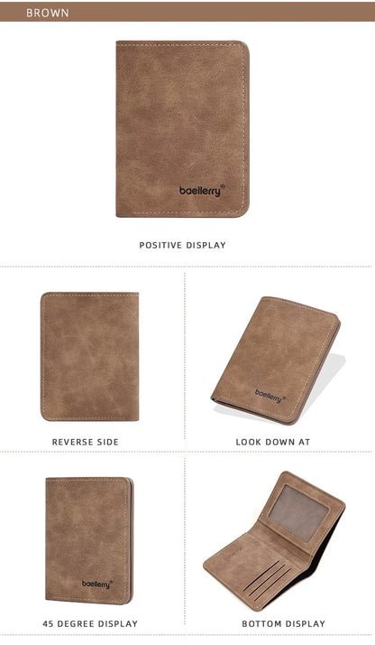 Baellerry PU Leather Wallet Men Minimalist Money Clip – Elegant Men's Accessory | Accessorio Uomo Elegante