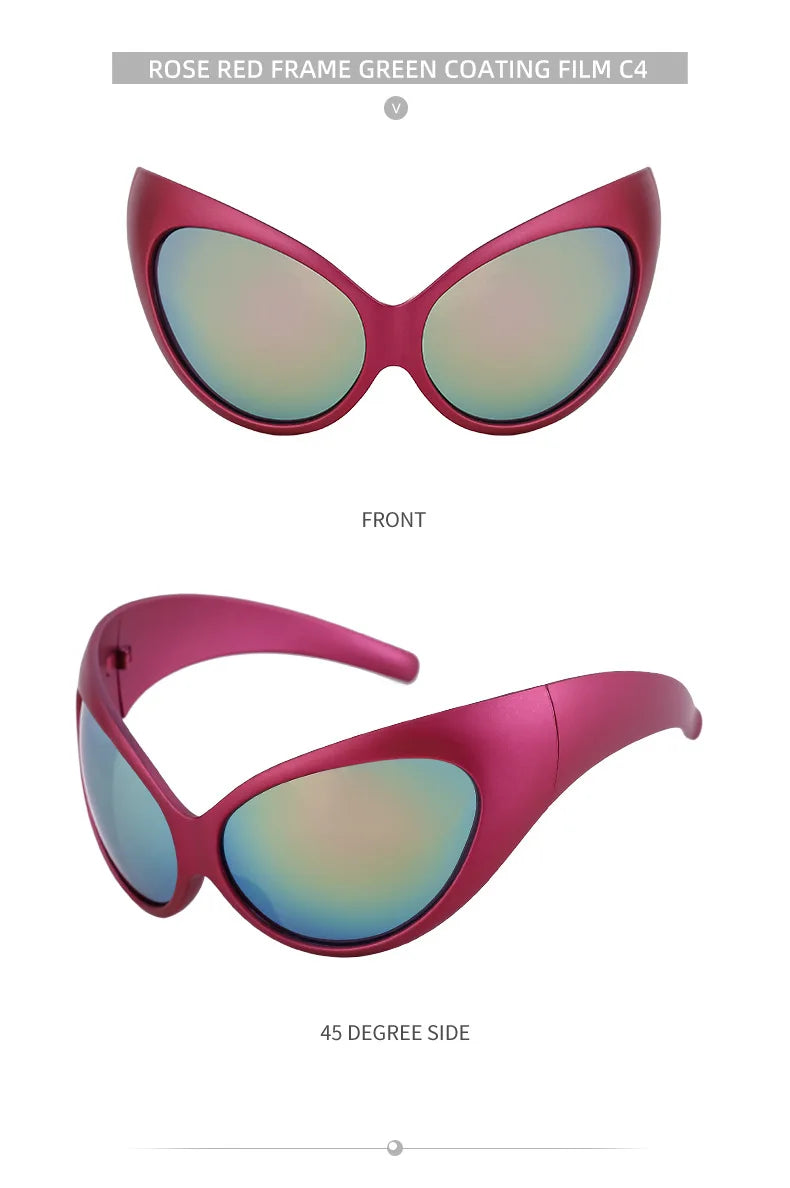 DRAVEN — Retro Futuristic Sunglasses – Steampunk Y2K Style