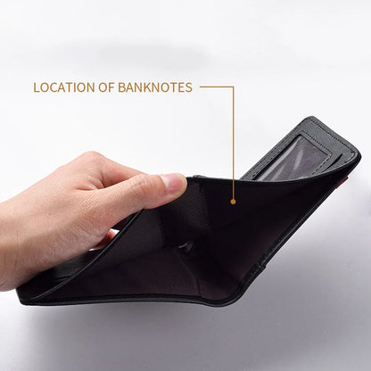 Classic Leather Bifold Wallet Men Business Short Design – Elegant Men's Accessory | Accessorio Uomo Elegante