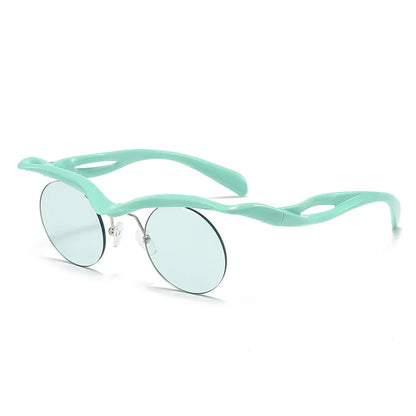 Rimless Round Sunglasses – Trendy Designer Shape – Elegant Men's Accessory | Accessorio Uomo Elegante