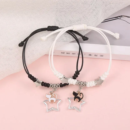 Star Charm Couple Rope Bracelets – Elegant Men's Accessory | Accessorio Uomo Elegante