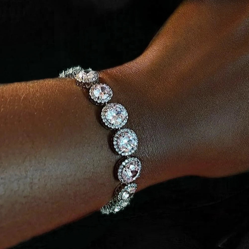 DRAVEN — Cluster Tennis Chain Choker – High-Polish Statement Necklace