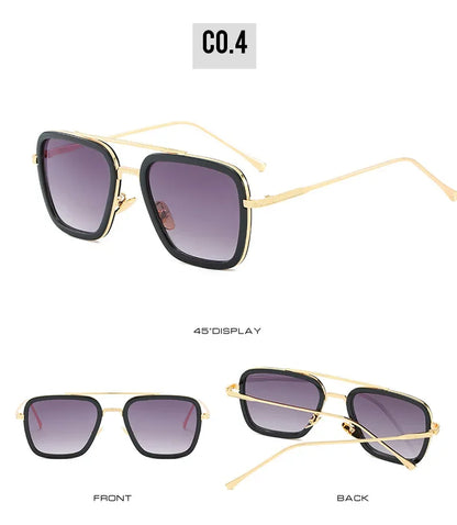 Tony Stark Sunglasses – Steampunk Metal Design – Elegant Men's Accessory | Accessorio Uomo Elegante