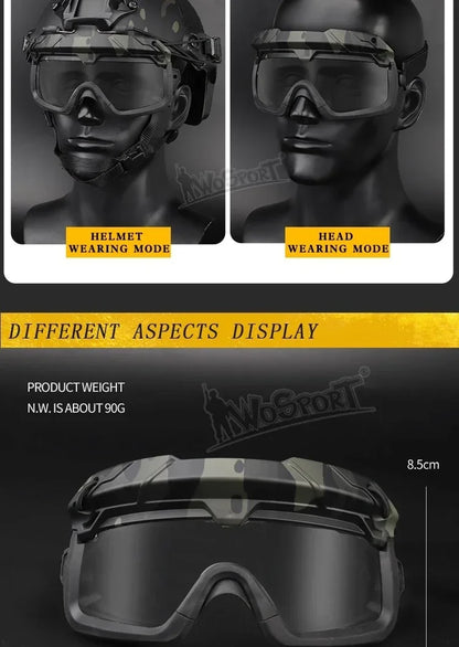 Sport Tactical Sunglasses – Dual Mode Protection – Elegant Men's Accessory | Accessorio Uomo Elegante