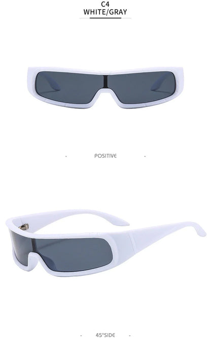 Monoblock Wrap Sunglasses – Futuristic Punk Style – Elegant Men's Accessory | Accessorio Uomo Elegante