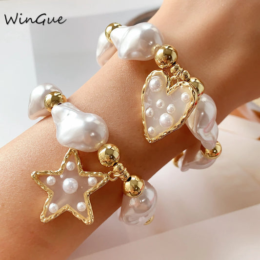 DRAVEN — Baroque Imitation Pearl Bracelet — Bracelets | DRAVEN