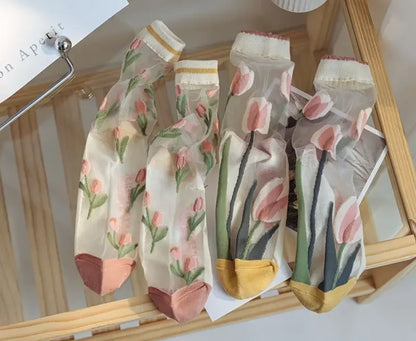 Transparent Lace Socks – Women’s Korean Summer Style – Elegant Men's Accessory | Accessorio Uomo Elegante