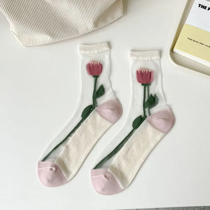 Transparent Lace Socks – Women’s Sweet Korean Style – Elegant Men's Accessory | Accessorio Uomo Elegante