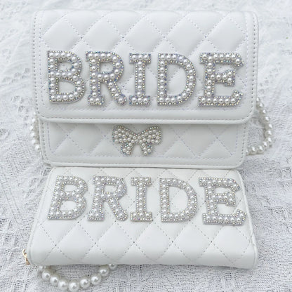 Luxury White PU Wallet Women Boho Bride Clutch Purse – Elegant Men's Accessory | Accessorio Uomo Elegante