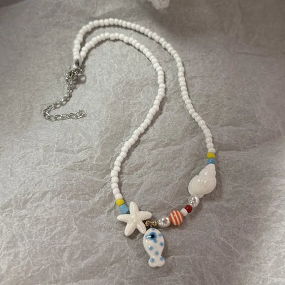 Bohemian Colorful Beaded Necklace – Adjustable Fashion Jewelry for Women