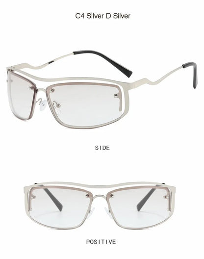 Square Goggle Sunglasses – Y2K Sports Punk Style – Elegant Men's Accessory | Accessorio Uomo Elegante