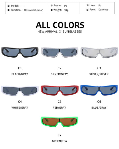 Monoblock Wrap Sunglasses – Futuristic Punk Style – Elegant Men's Accessory | Accessorio Uomo Elegante