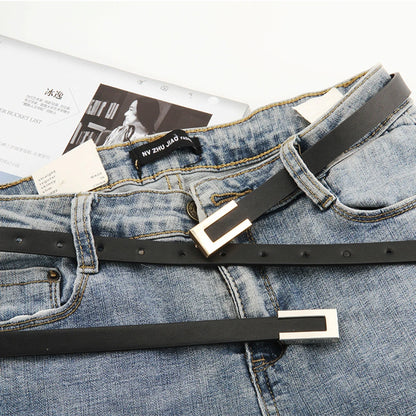 Luxury Leather Knot Belt Women Gold Alloy Buckle – Elegant Men's Accessory | Accessorio Uomo Elegante