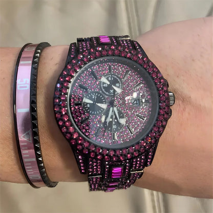 Crimson Ice – Men’s Red Steel Luxury Watch 2025 Edition – Elegant Men's Accessory | Accessorio Uomo Elegante