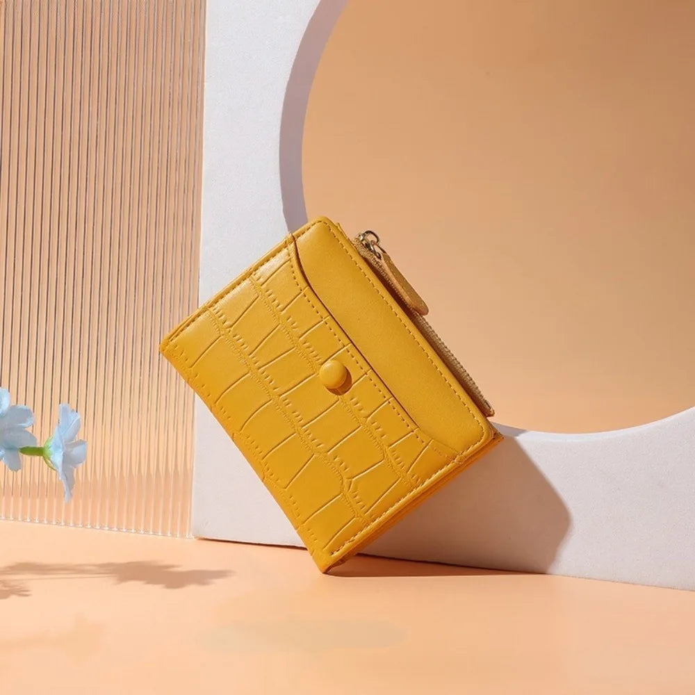 DRAVEN — Crocodile Pattern PU Leather Wallet Short Large Capacity