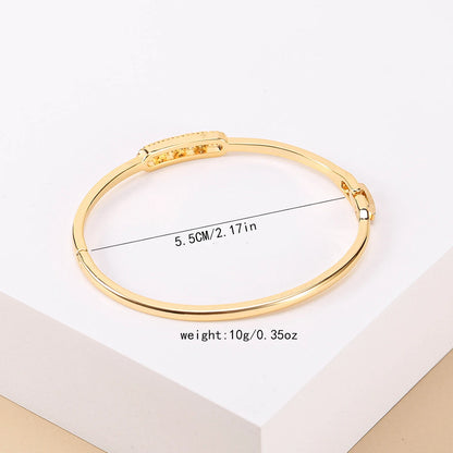 18K Gold Plated Zircon Bangle – Elegant Men's Accessory | Accessorio Uomo Elegante