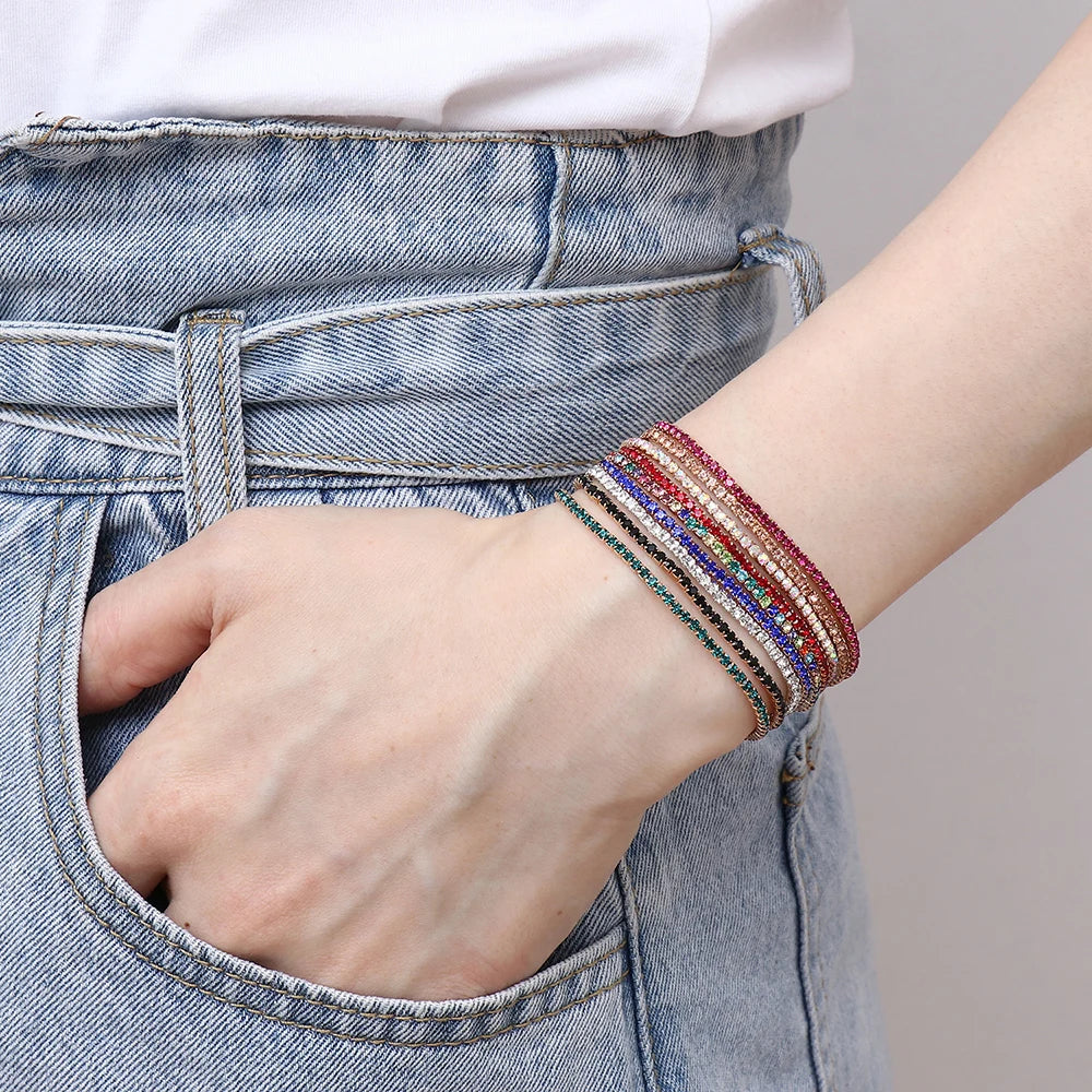 DRAVEN — Colorful Rhinestone Elastic Bracelet