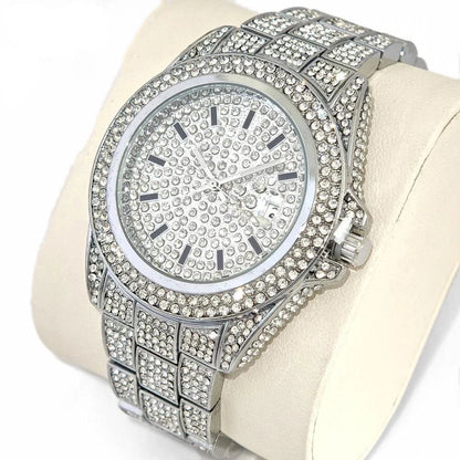 Frost Legend – Men’s Ice Steel Precision Watch with Calendar – Elegant Men's Accessory | Accessorio Uomo Elegante