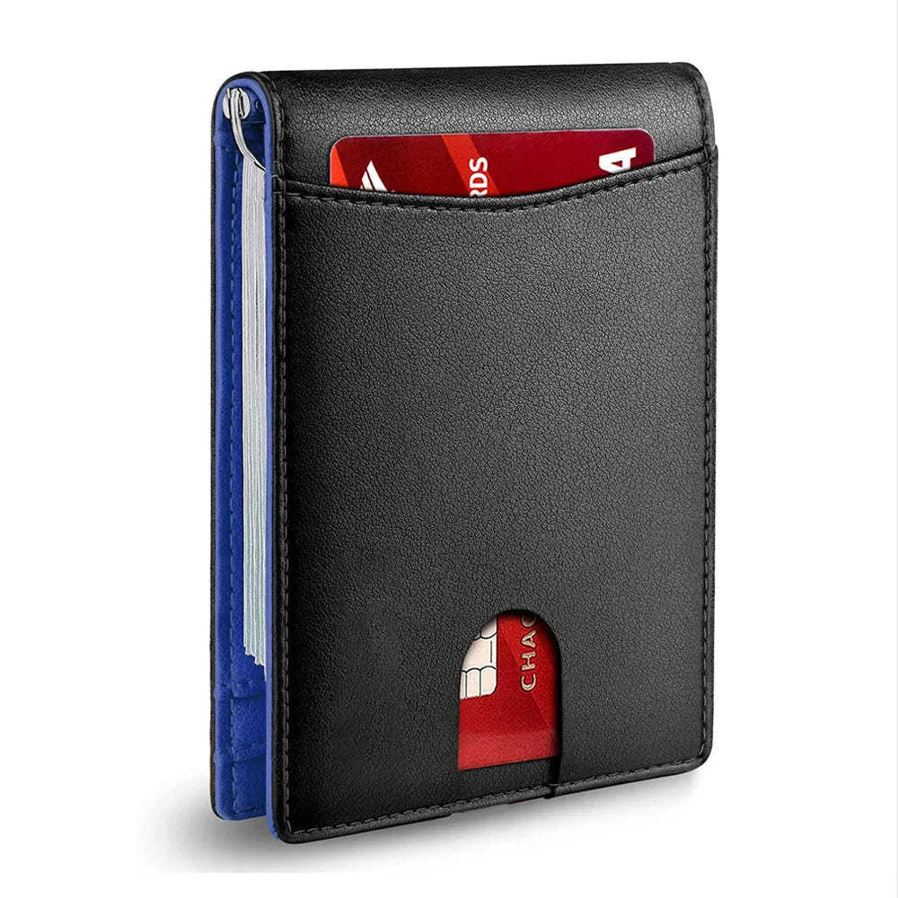 Slim Leather Money Clip Wallet Men RFID Bifold Design – Elegant Men's Accessory | Accessorio Uomo Elegante