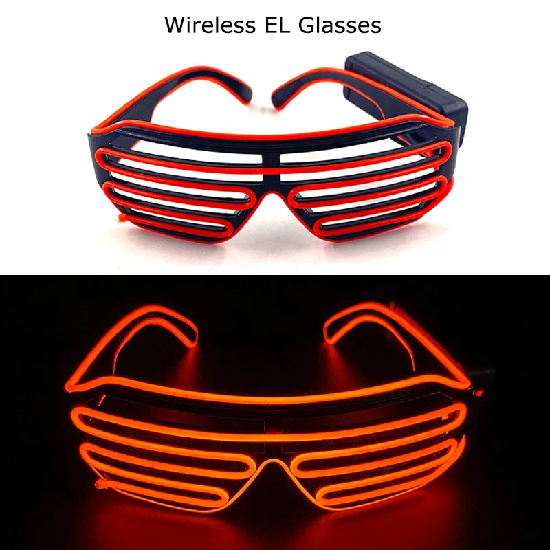 Wireless LED Glow Sunglasses – Carnival Party Style – Elegant Men's Accessory | Accessorio Uomo Elegante