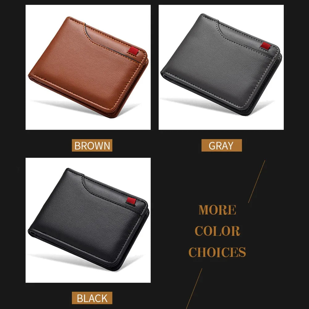 Classic Leather Bifold Wallet Men Business Short Design – Elegant Men's Accessory | Accessorio Uomo Elegante
