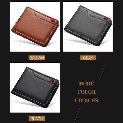 Classic Leather Bifold Wallet Men Business Short Design – Elegant Men's Accessory | Accessorio Uomo Elegante